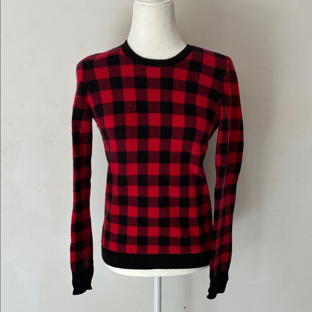 Red and Black Buffalo Plaid Crewneck Sweater